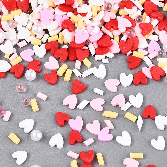 Ручной полимерной глины кабошонов, с пластиковым, День святого Валентина, разнообразные