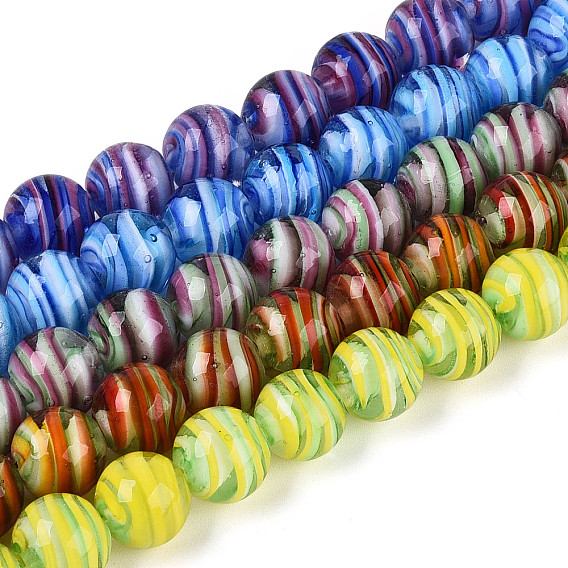 Бусы лэмпворк ручной работы, круглые, два тона