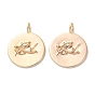 Латунные подвески, без кадмия, без никеля и без свинца, плоский круглый с ангельскими подвесками