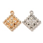 Alloy Rhinestone Pendants, Rhombus Charms