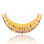 Iron Enamel Links, Curving Tube, Moon, Golden, 125x29x3mm, Hole: 5mm