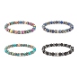 Natural Gemstone & Synthetic Hematite Round Beaded Stretch Bracelet for Women