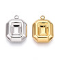 304 Настройки кабошон из нержавеющей стали кулон, восьмиугольник, ионное покрытие (ip)