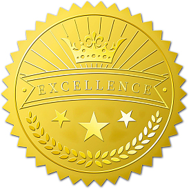 Пластиковые самоклеящиеся наклейки с тиснением из золотой фольги, стикер украшения медали