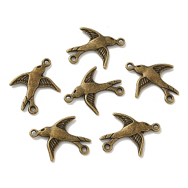 Тибетского стиля ссылки / разъемы, без кадмия и без свинца, птица, 17x20x2 мм, отверстие : 2 мм