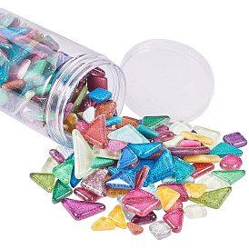 Glass Cabochons, with Glitter Powder, Mixed Shapes