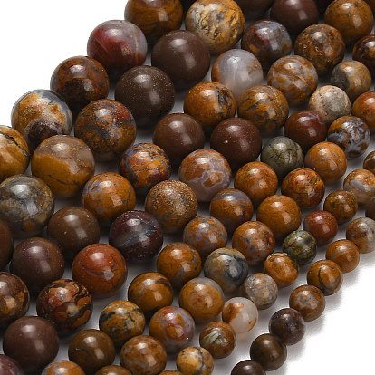 Natural Wealth Stone Beads Strands, Smooth Round
