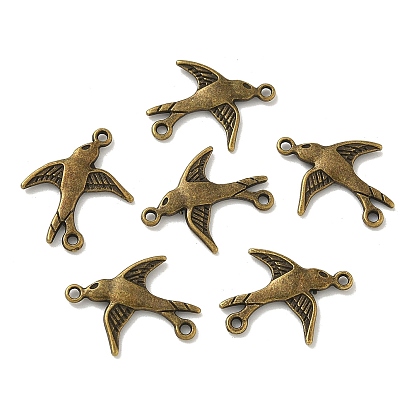 Тибетского стиля ссылки / разъемы, без кадмия и без свинца, птица, 17x20x2 мм, отверстие : 2 мм