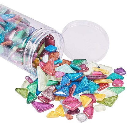 Glass Cabochons, with Glitter Powder, Mixed Shapes