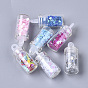 Glass Wishing Bottle Pendant Decorations, with Star Glitter Sequins/Paillette Inside, with Plastic Plug