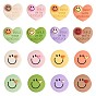 32Pcs 16 Styles Opaque Cute Resin Cabochons, Heart & Flat Round with Smiling Face