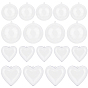 Transparent Plastic Big Pendants, Heart & Round