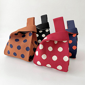 Вязаные сумки-тоут из полиэстера в горошек, женские сумки крючком с героями мультфильмов