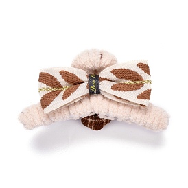Plastic Claw Hair Clips, Covered with Wool and Cloth, Bowknot & Flower