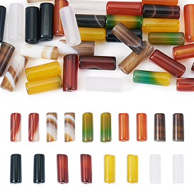 36шт 9 наборы бусин из натурального агата разных цветов, окрашенная и подогревом, колонка