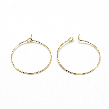 Brass Hoop Earrings, Ring, Real 18K Gold Plated