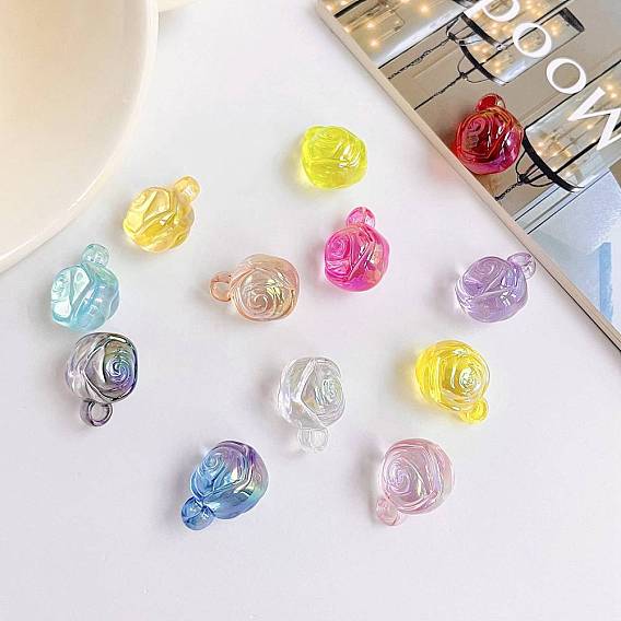 Transparent Acrylic Pendants, Rose