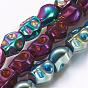 Electroplate Non-magnetic Synthetic Hematite Bead Strands, Skull