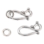 Tibetan Style Hook and Eye Clasps, Lead Free and Cadmium Free, Hook: about 12mm wide, 20.5mm long, Eye: 7.5mm in diameter, hole: 5mm
