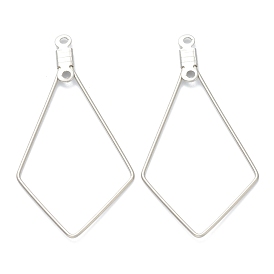 316 Stainless Steel Earring Findings, Rhombus