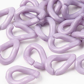 Opaque Acrylic Linking Rings, Quick Link Connectors, For Jewelry Curb Chains Making, Twist