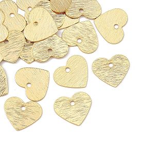 Colgantes de latón Shegrace, encantos del corazón, estampar etiqueta en blanco, acabado cepillado, sin cadmio, plomo, níquel