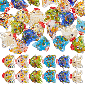 24pcs 6 Farben handgemachte Lampwork Perlen, Fisch