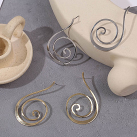 Geometric Metal Hollow Out Earrings - Creative Irregular Alloy Ear Pendants.