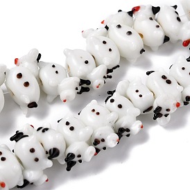 Handmade Lampwork Beads Strands, Cartoon Cattle