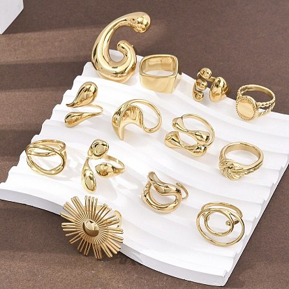 304 манжеты/кольца для пальцев из нержавеющей стали, ионное покрытие (ip), реальный 18 k позолоченный