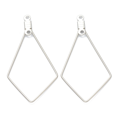 316 Stainless Steel Earring Findings, Rhombus