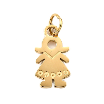 Девушка 304 подвески из нержавеющей стали, с целью перехода в кольце, ионное покрытие (ip)