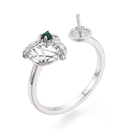 Подарочная коробка в форме латунного кольца с микропаве из прозрачного кубического циркония и стекла, за половину пробурено бисера