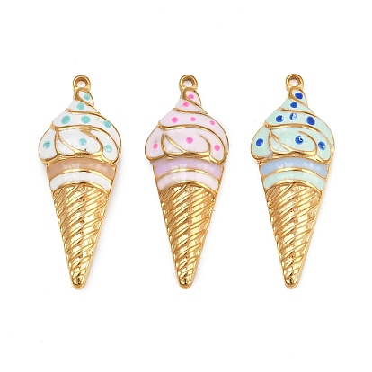 304 нержавеющей стальной эмали подвески, мороженое, реальный 18 k позолоченный