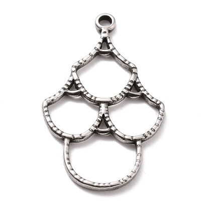 304 Stainless Steel Open Back Bezel Pendants, For DIY UV Resin, Epoxy Resin, Pressed Flower Jewelry