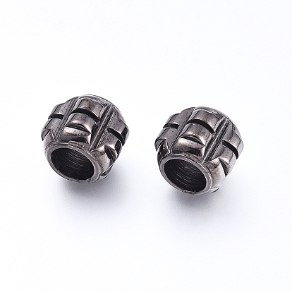 304 Stainless Steel Beads, Large Hole Beads, Rondelle