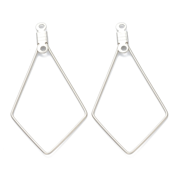 316 Stainless Steel Earring Findings, Rhombus