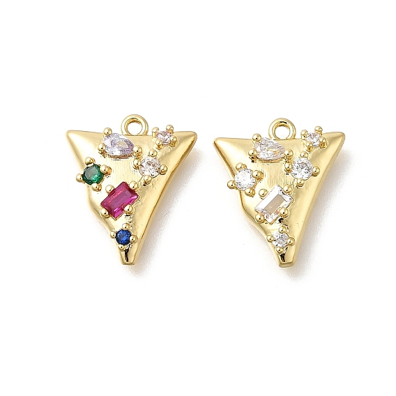 Латунные микро проложить кубического циркония подвески, треугольник прелести