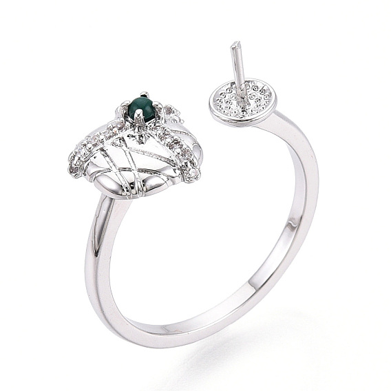 Подарочная коробка в форме латунного кольца с микропаве из прозрачного кубического циркония и стекла, за половину пробурено бисера