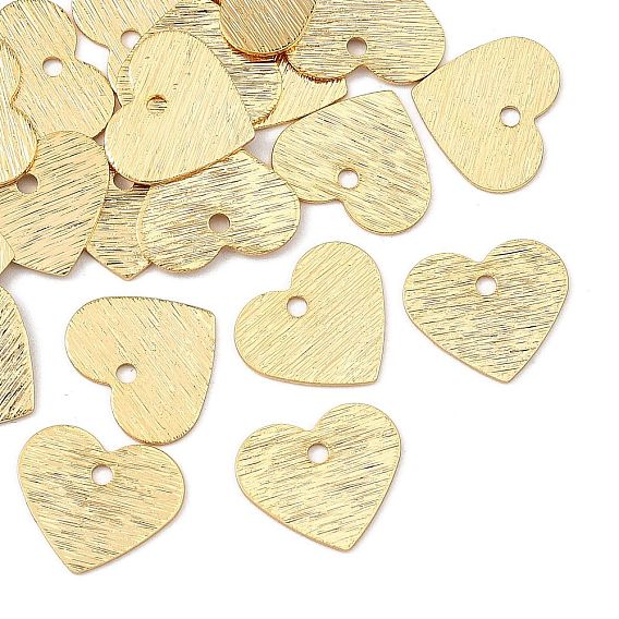 SHEGRACE Brass Pendants, Heart Charms, Stamping Blank Tag, Brushed Finish, Cadmium Free & Lead Free & Nickel Free
