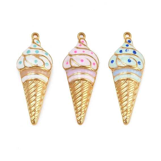 304 нержавеющей стальной эмали подвески, мороженое, реальный 18 k позолоченный