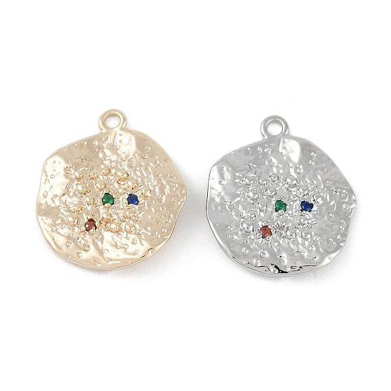 Латунные микро проложить кубического циркония подвески, без кадмия, без никеля и без свинца, плоско-круглые