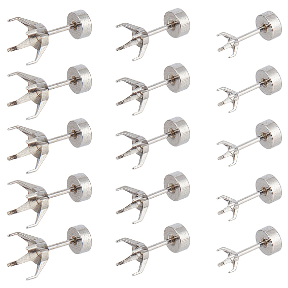 30 шт 304 детали серьги-гвоздики из нержавеющей стали, с ушными гайками 30 шт.