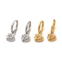 304 Stainless Steel Heart Dangle Hoop Earring & Pendant Nacklace, Jewelry Set for Women