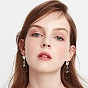 12Pcs 2 Colors Brass Micro Pave Clear Cubic Zirconia Earring Hooks, with Loop, Bowknot