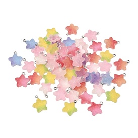 Подвески из смолы, имитация конфеты в стиле еды, звезда очарование, с железной платиной петлей