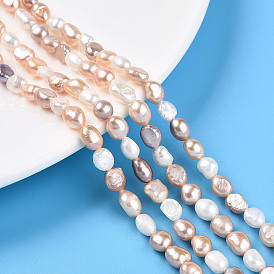 Нити из натурального культивированного пресноводного жемчуга, барочный жемчуг кеши жемчужные бусы, двух сторон полированной