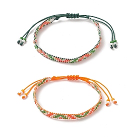 Handmade Japanese Seed Braided Bead Bracelets, Adjustable Bracelet for Women