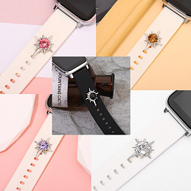 Retro high-end starburst strap buckle suitable for watches silicone strap decorative ring decorative nails