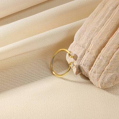 304 Открытые кольца-манжеты из нержавеющей стали с микропаве из кубического циркония, с опалитом